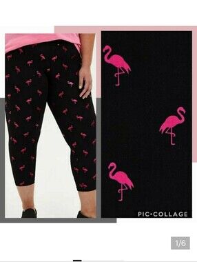 🆕 🦩 HOT PINK FLAMINGO CROPPED LEGGINGS🦩